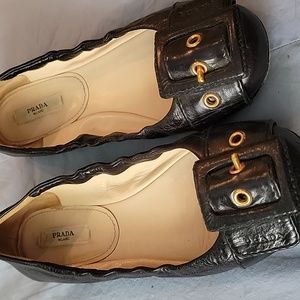 Prada ballet flats, black, sz 36 1/2